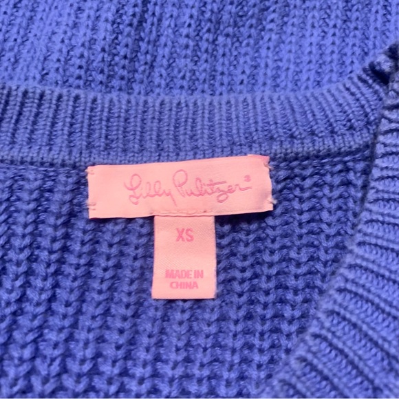 Lilly Pulitzer knit blue sweater tank top women’s size extra small XS Iris - Picture 6 of 9